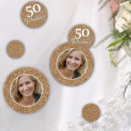 Confeti 50 y Fabulous Gold Purpurina Photo 50th Birthday