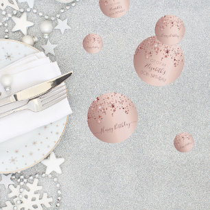 Confeti 60 cumpleaños fiesta de rosa estrellas de color ro