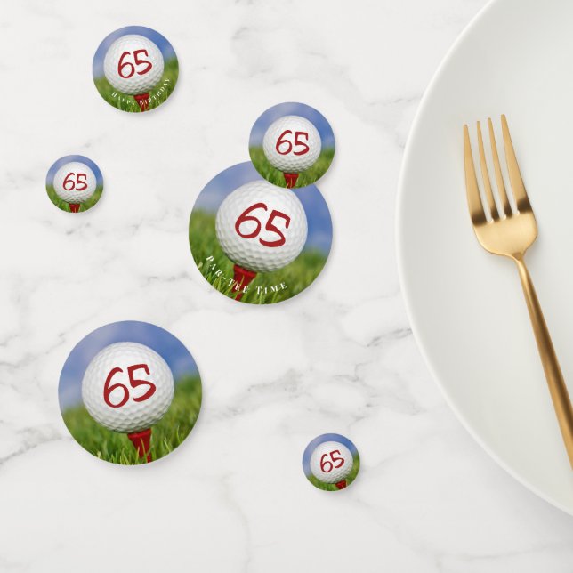 Confeti 65.ª bola de golf en tee rojo (Grupo)