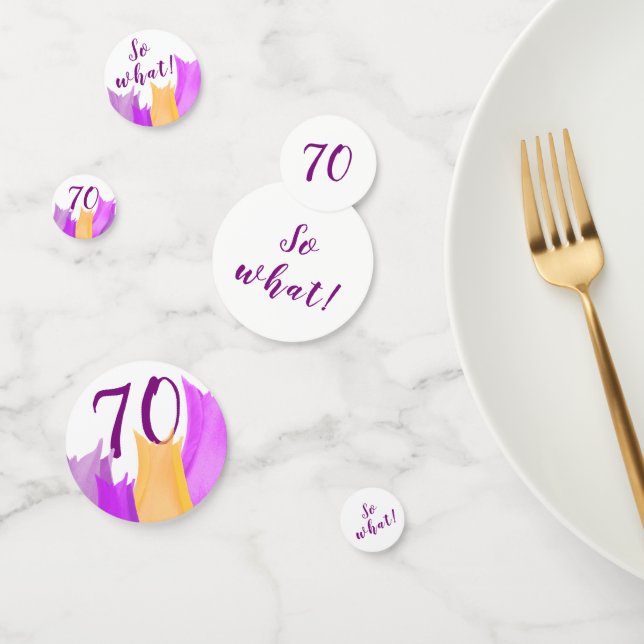 Confeti 70.º cumpleaños Tulipanes morados motivacionales (Grupo)