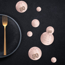 Confeti 80.º monograma de rosa de oro rosa