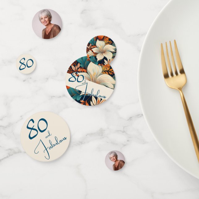 Confeti 80 y fabulosa foto de cumpleaños del patrón de las (Grupo)