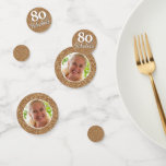 Confeti 80 y Fabulous Gold Purpurina Photo 80th Birthday<br><div class="desc">80 y Fabulous Gold Purpurina Photo 80th Birthday Party confetti. Añade tu foto.</div>