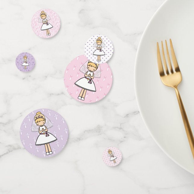 Confeti Adorable nombre de chica rubio de la Santa Comunió (Grupo)