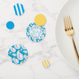 Confeti Albatros franjas blancas amarillas azules