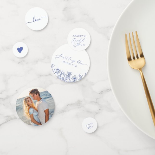 Confeti Algo azul antes de hacer ducha de novia (Grupo)