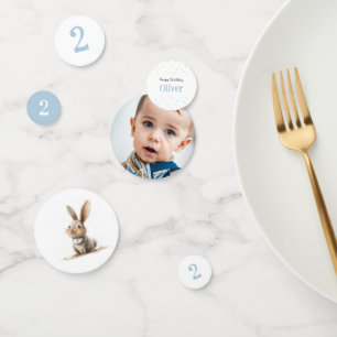 Confeti Algunos Bunny Cute Blue Kids Cumpleaños