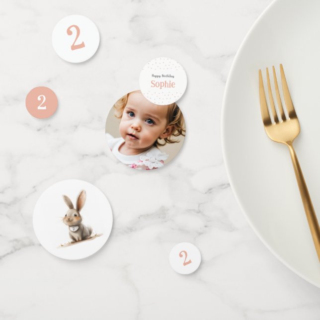 Confeti Algunos conejitos Rosas niños cumpleaños (Grupo)