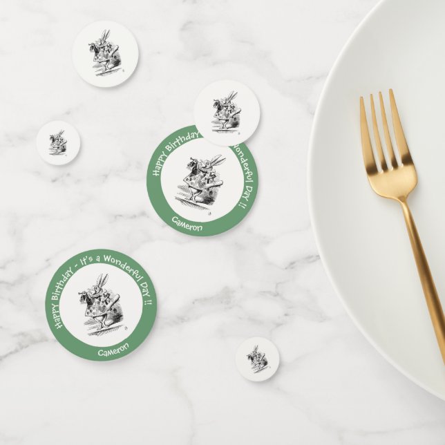 Confeti Alicia en el cumpleaños del Herald Rabbit White de (Grupo)