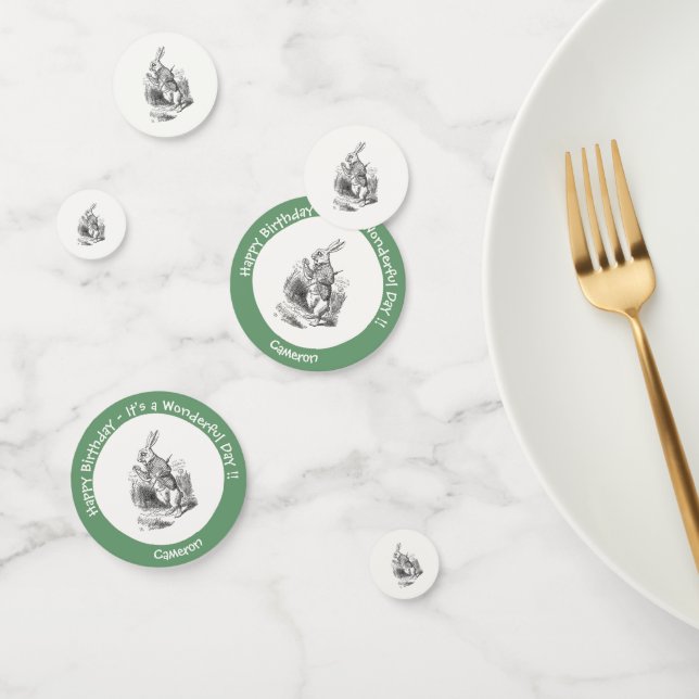 Confeti Alicia en la fiesta de cumpleaños del Conejo Blanc (Grupo)