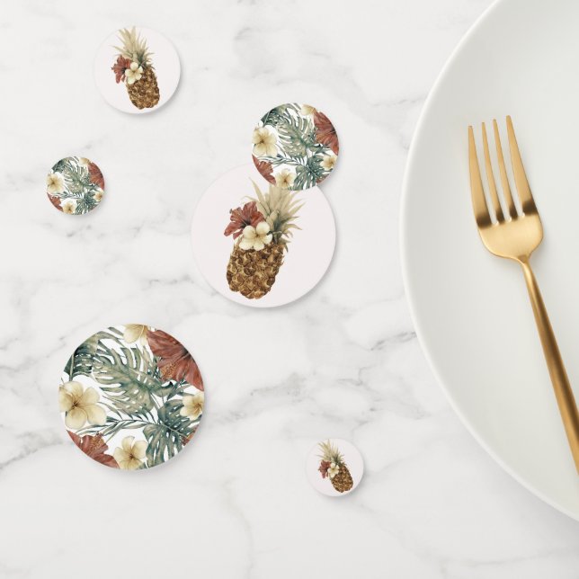 Confeti Aloha Piña Floral Botánico Vintage Tropical (Grupo)