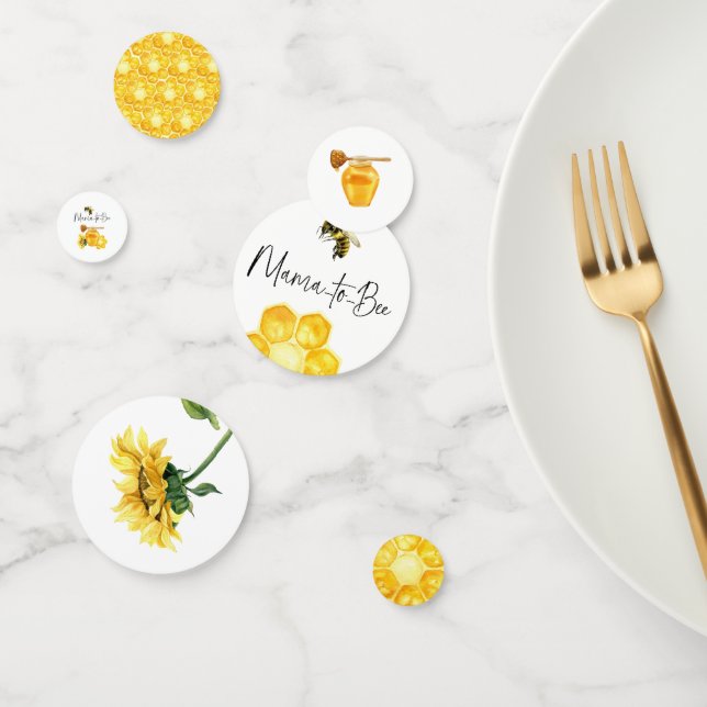 Confeti Amarillo Acuarela Sunflower Bee Baby Shower (Grupo)