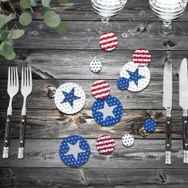 Confeti Americana Red White Blue Stars Stripes Celebration