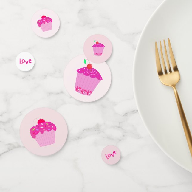 Confeti Amor de Cupcake Rosa (Grupo)