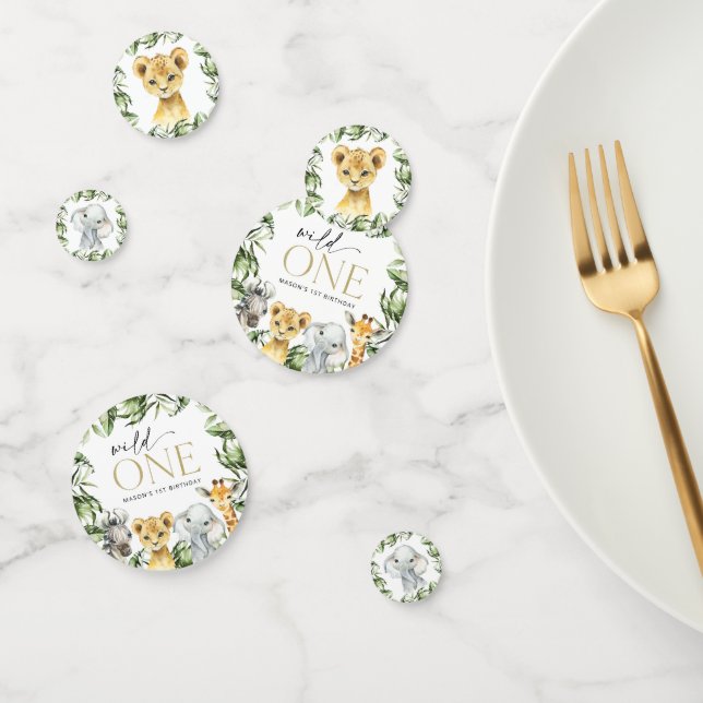 Confeti Animales de la jungla, Safari, Salvaje, Primer Cum (Grupo)