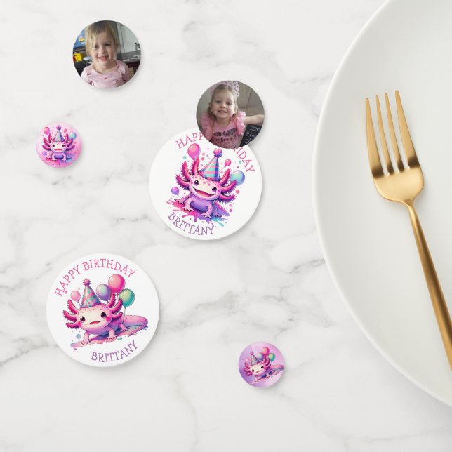 Confeti Aniversario de la baja dosis de Axolotl rosa y púr (Grupo)