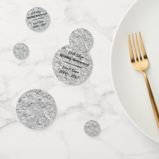 Confeti Aniversario del Boda Silver Stone 25° (Grupo)