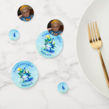 Aniversario personalizado del niño Axolotl azul y 