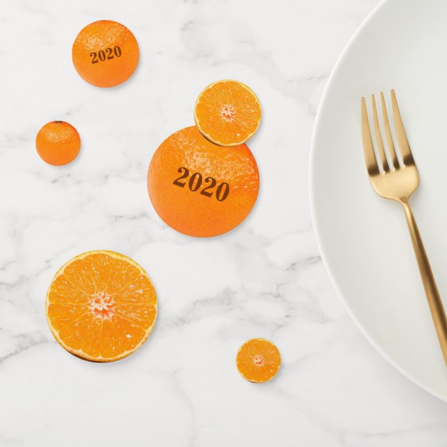 Confeti Año Nuevo de Fruta Naranja (Grupo)