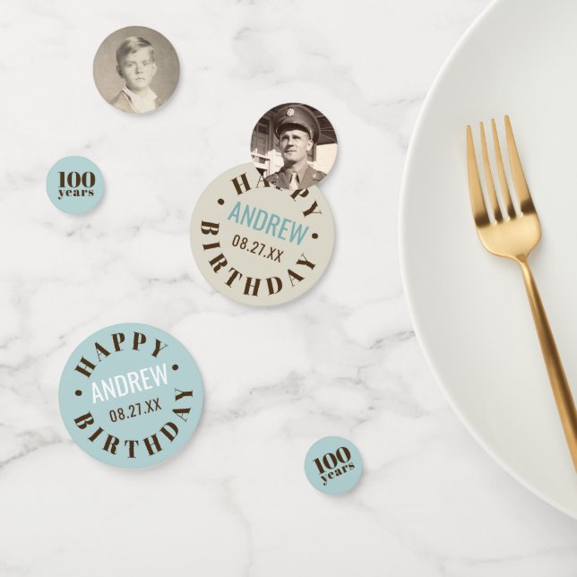 Confeti Año personalizado | Cumpleaños del hito (Grupo)