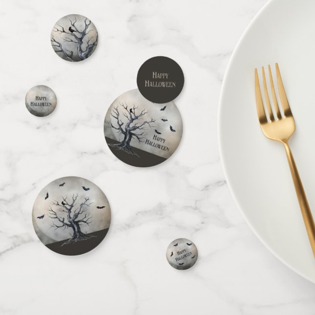 Confeti Árbol de Halloween con raven y murciélagos (Grupo)