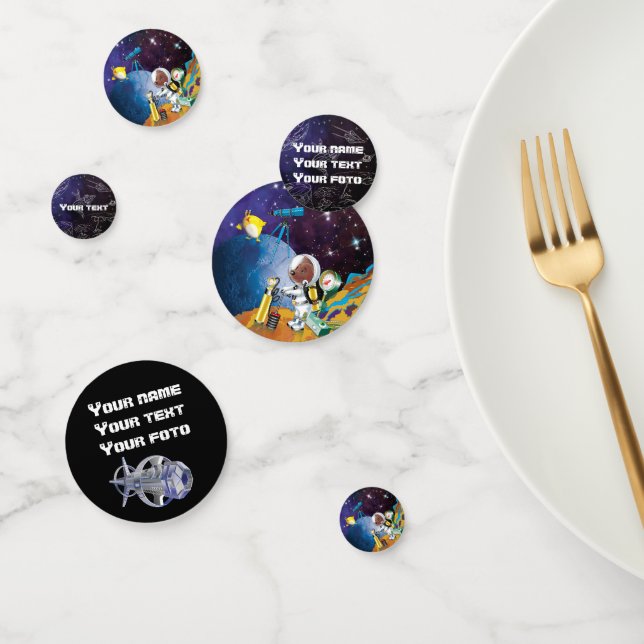 Confeti Astronauta de perro y foráneo (Grupo)