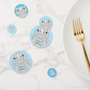 Confeti Azul azari de Baby Shower rinoceronte