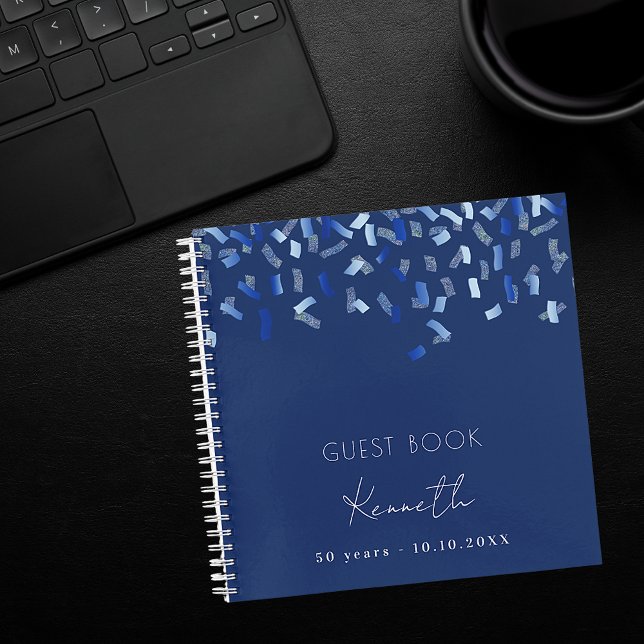 Confeti azul de cumpleaños del libro de invitados (Subido por el creador)
