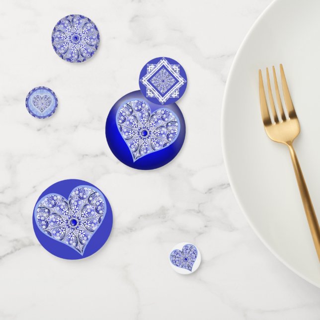 Confeti Azul de encaje cerámico de Grecia (Grupo)