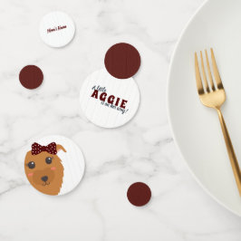 Confeti Baby Girl Dog Maroon Baby Shower