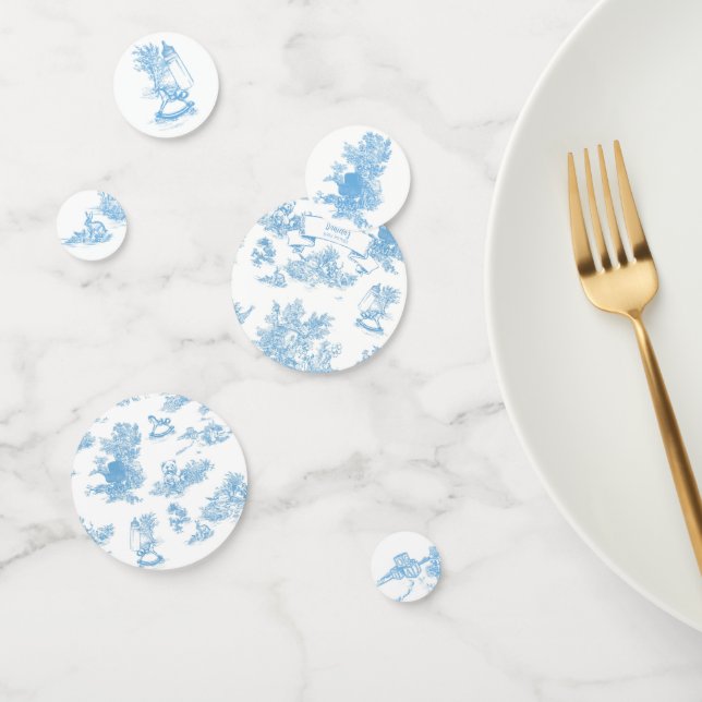 Confeti Baby Shower Blue and White Toile de Jouy (Grupo)
