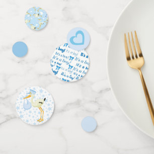 Confeti Baby Shower Blue Stork Boy