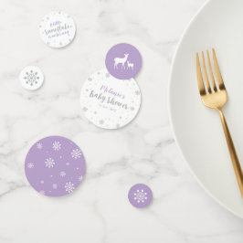 Confeti Baby Shower, Chica de copos de nieve Silver y Purp