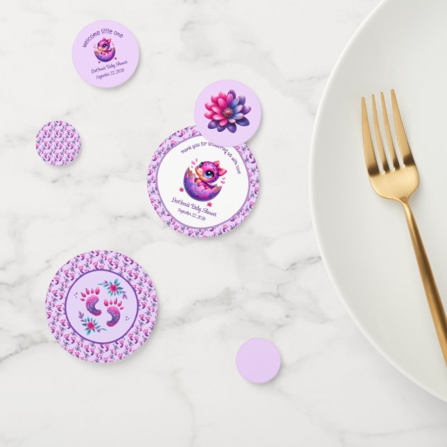 Confeti Baby Shower de dinosaurios curados "Hatching Pront (Grupo)