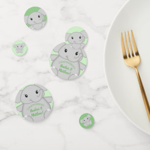 Confeti Baby Shower de Elefante Verde