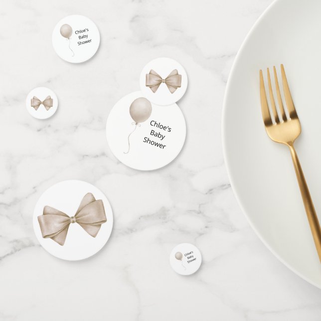 Confeti Baby Shower de globo Beige (Grupo)