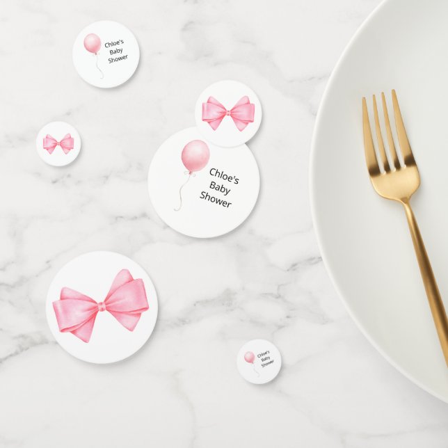 Confeti Baby Shower de globo rosa (Grupo)