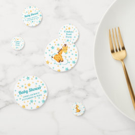 Confeti Baby Shower de guijarros y estrellas neutrales de