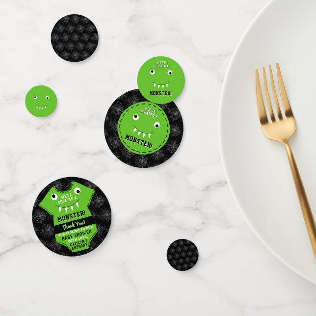 Confeti Baby Shower de Halloween "Hemos creado un monstruo (Grupo)