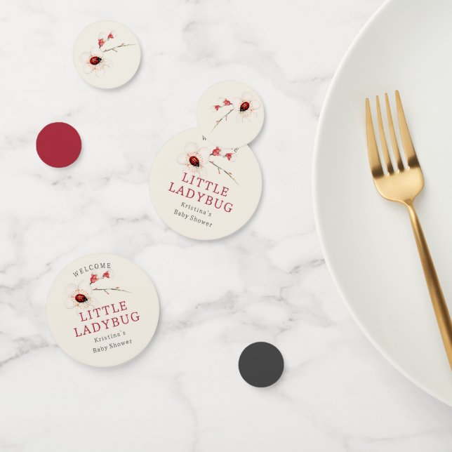 Confeti Baby Shower de Little LadyBug Wildflower (Grupo)