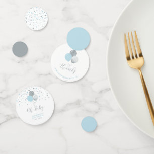 Confeti Baby Shower de Silver y Blue Balloons Boy
