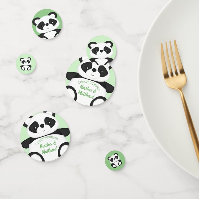 Confeti Baby Shower Green Panda Bear (Grupo)