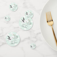 Baby Shower Mint Green Stork