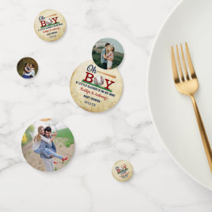 Confeti Baby Shower Vintage Baseball Boys