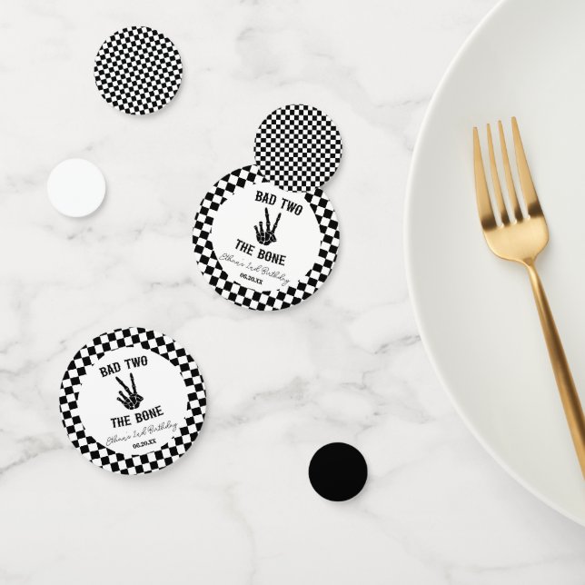 Confeti Bad Two The Bone Skeleton Segundo Fiesta de Cumple (Grupo)