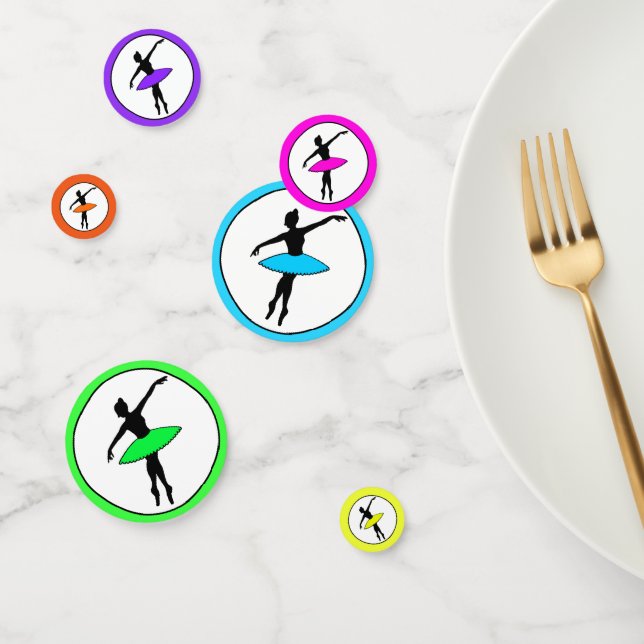 Confeti Ballerina Neon Ballet Bailarina Silhouette Aqua Bl (Grupo)