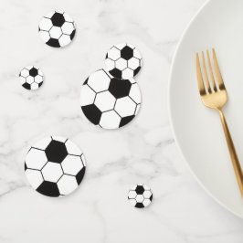 Confeti Balón de Fútbol Patrón Geométrico Blanco y Negro