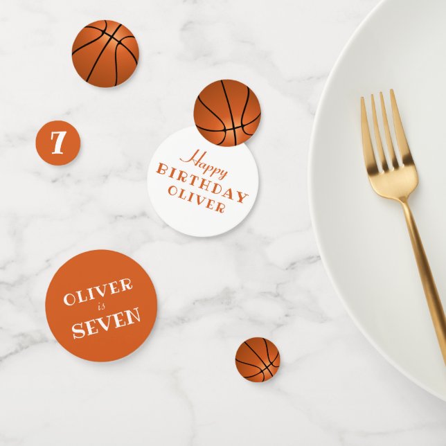 Confeti Baloncesto de Cumpleaños Bolas Niños Fiesta de Cum (Grupo)