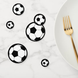 Confeti Balones de fútbol deportivo sobre negro