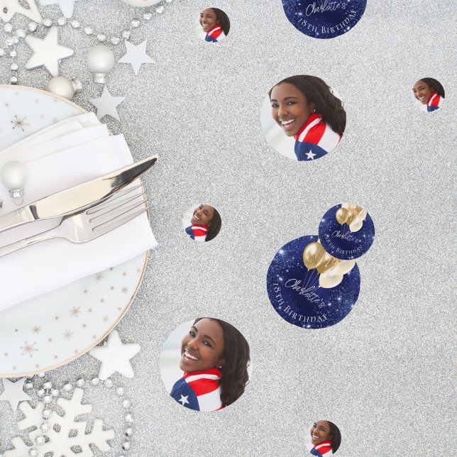 Confeti Balones de oro de purpurina azul marino de cumplea (Subido por el creador)